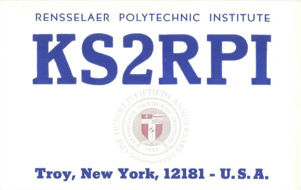 KS2RPI Amateur Radio Club QSL
