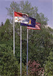 Flags outside the Rensselaer Union