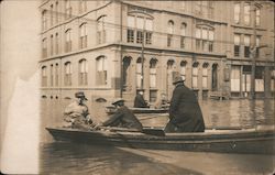 Men in Rowboats, River & Hutton St. 1913 Flood