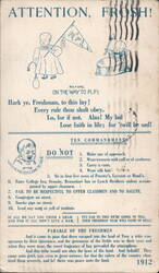 RPI Freshman Ten Commandments & Parable Comic, Troy NY, 1909