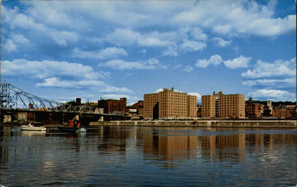 View of Troy, N.Y. from the west bank of the Hudson River