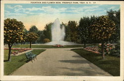 Fountain and flower beds, Prospect Park