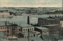 From Mount Olympus Looking West Showing State Dam on Hudson River and Green Island and Cohoes in Distance